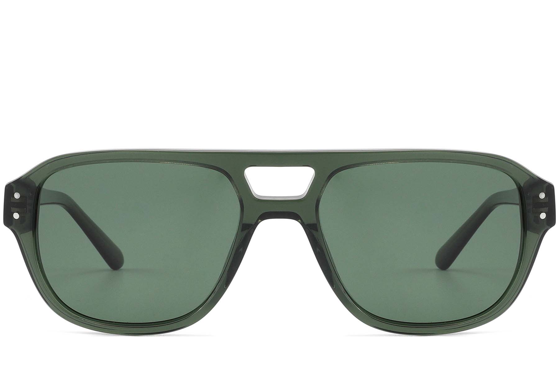 BS2607-0501_Green_Aviator_Acetate_sunglasses_front