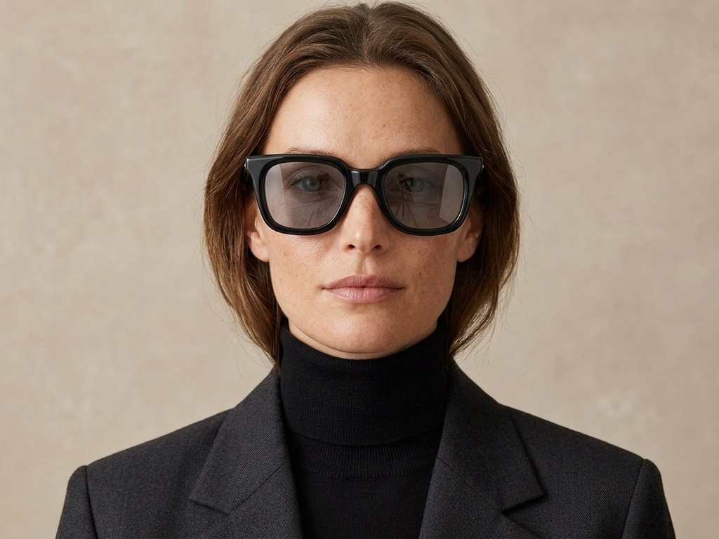 BS2607-0517_Black_Rectangular_Acetate_sunglasses-tryon_female