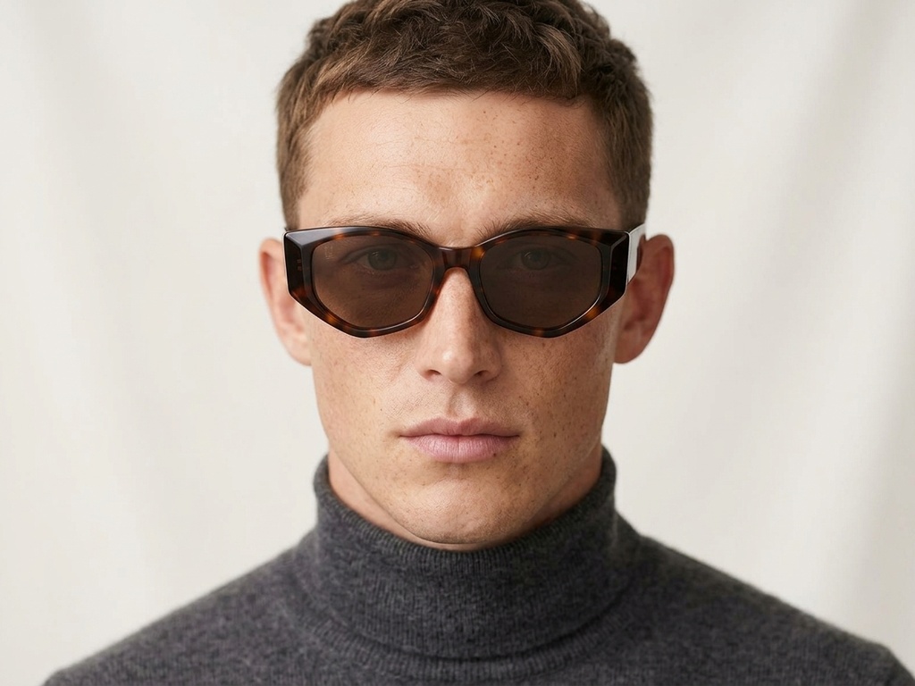 BS2607-0534_Tortoiseshell_Geometric_Acetate_sunglasses_corner-tryon_male