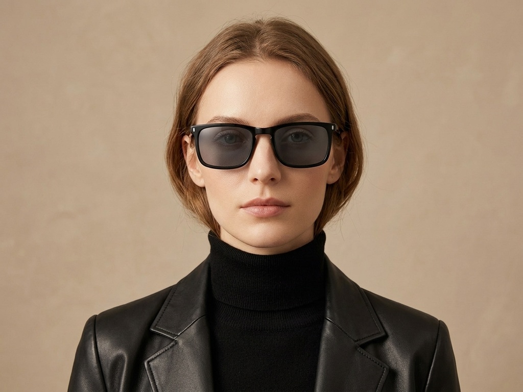 BS2607-0535_Black_Rectangular_Acetate_sunglasses-tryon_female
