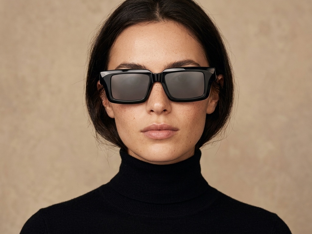 BS2607-0577_Black_Rectangular_Acetate_sunglasses-tryon_female