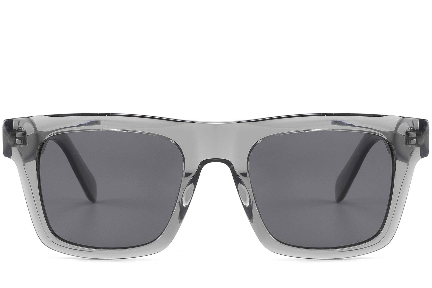 BS2607-0582_Grey_Rectangular_Acetate_sunglasses_front