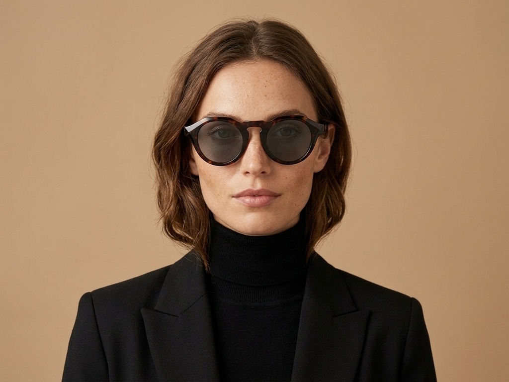 BS2607-0590_Tortoiseshell_Round_Acetate_sunglasses-tryon_female