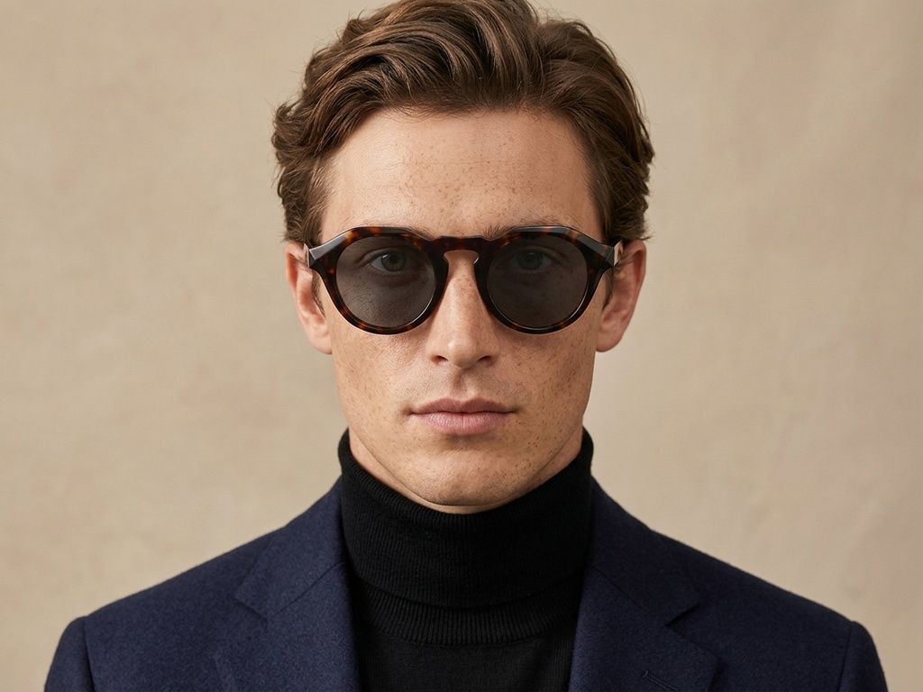 BS2607-0590_Tortoiseshell_Round_Acetate_sunglasses-tryon_male