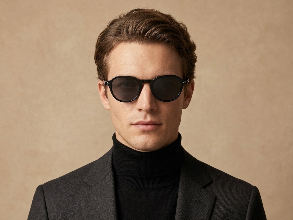 BS2607-0591_Black_Oval_Acetate_sunglasses-tryon_male