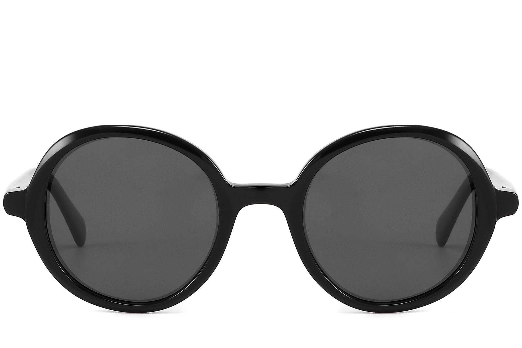 BS2607-0601_Black_Round_Acetate_sunglasses_front