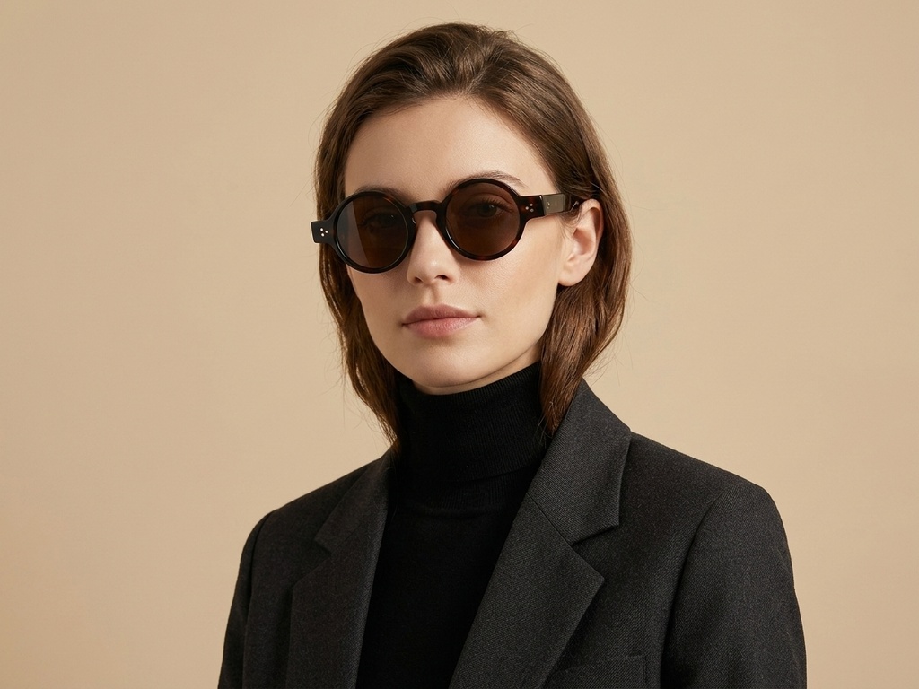 BS2607-0604_Tortoiseshell_Round_Acetate_sunglasses-tryon_female