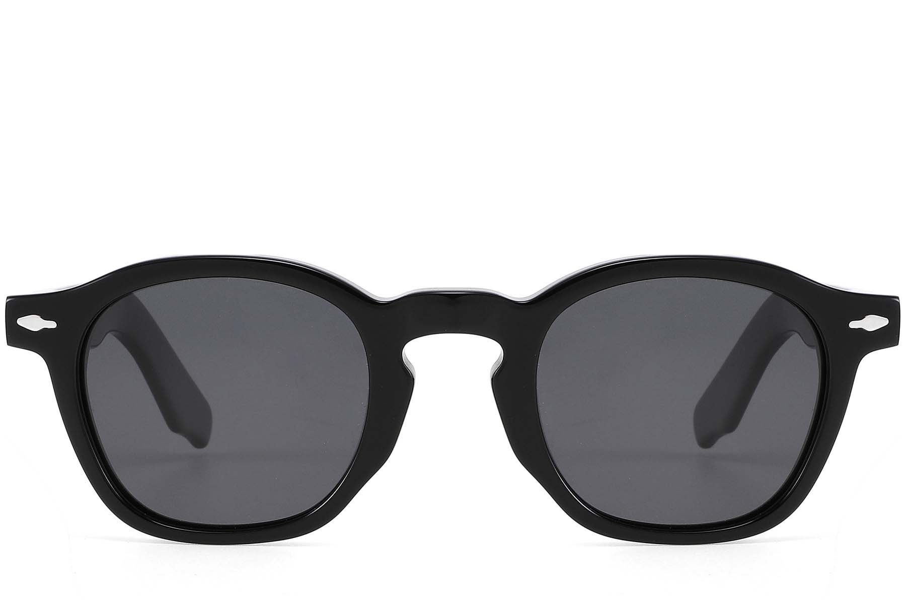 BS2607-0606_Black_Rectangular_Acetate_sunglasses_front