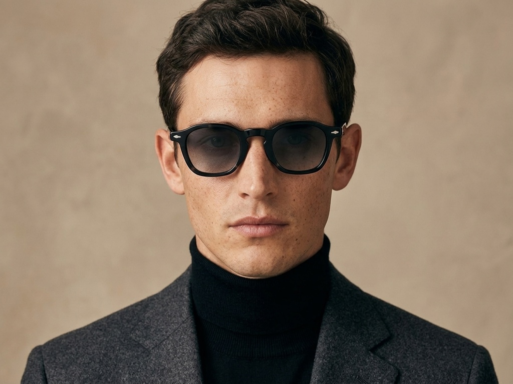 BS2607-0607_Black_Rectangular_Acetate_sunglasses-tryon_male