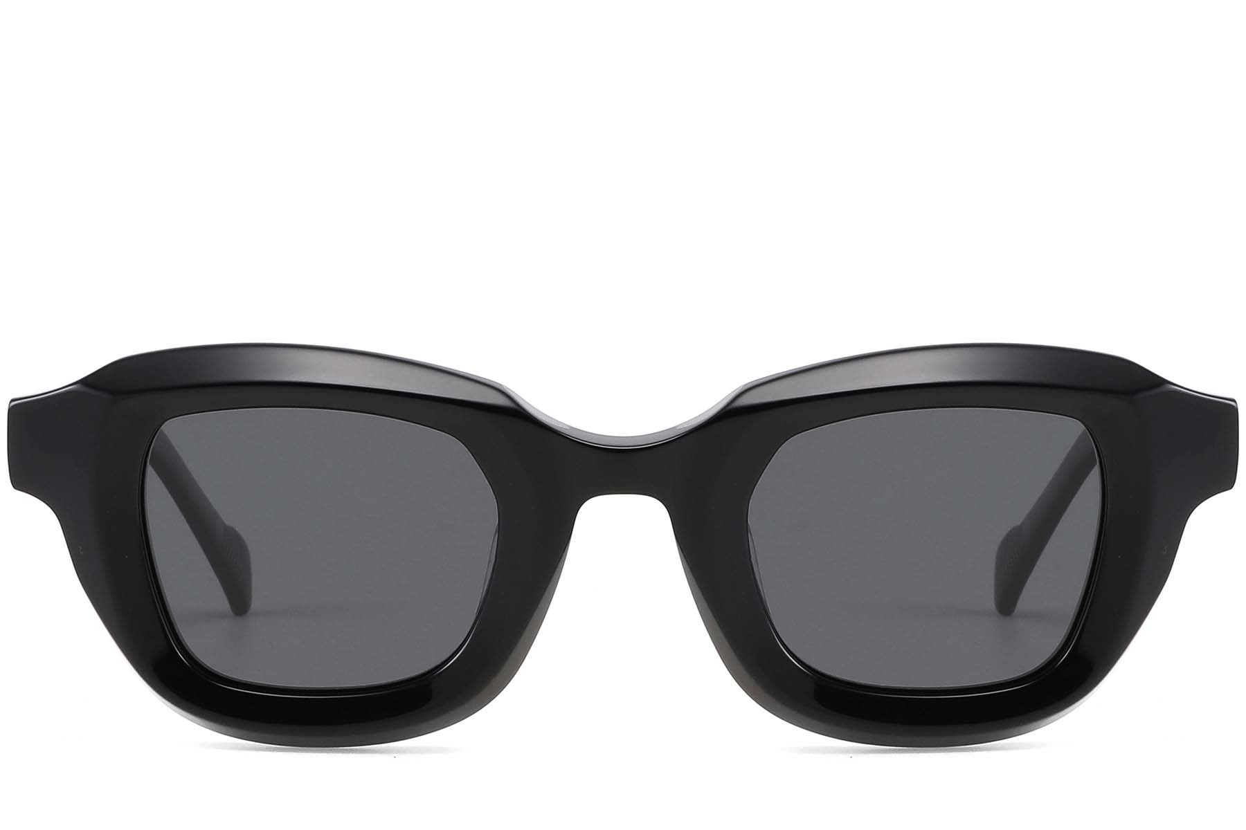 BS2607-0610_Black_Rectangular_Acetate_sunglasses_front