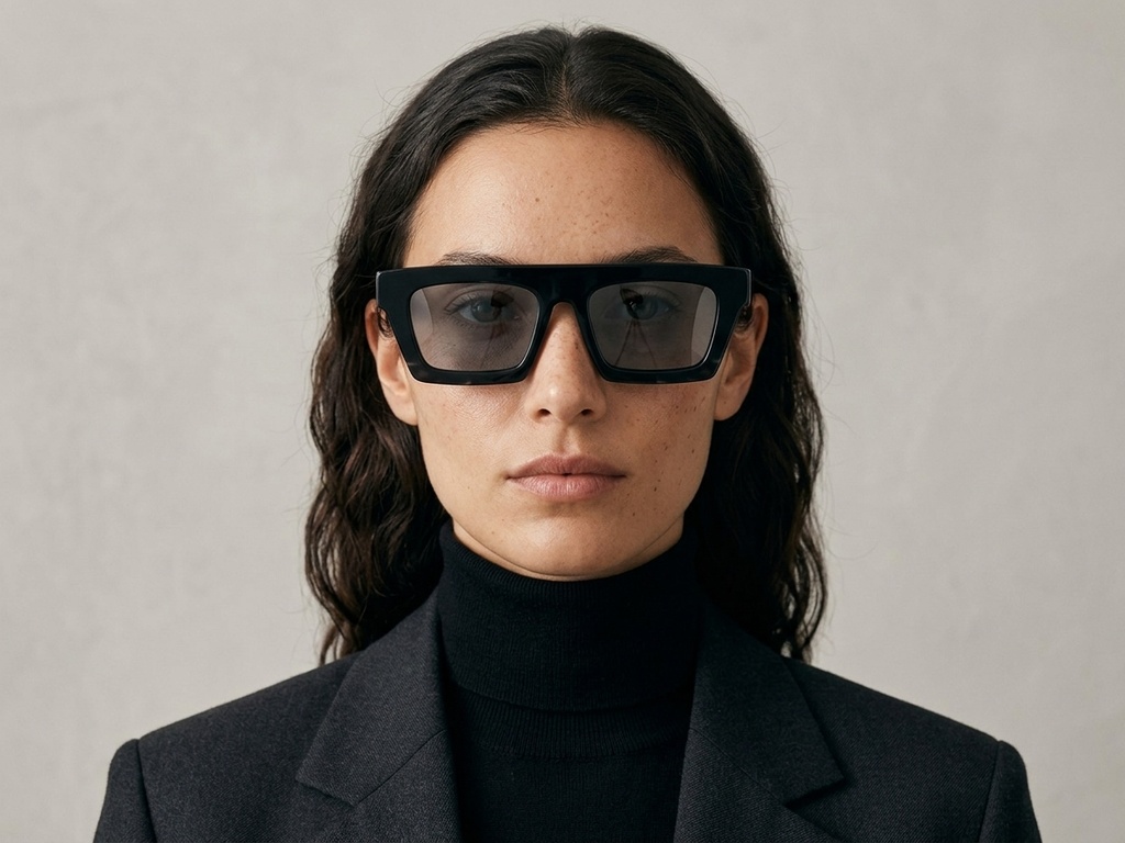 BS2607-0616_Black_Rectangular_Acetate_sunglasses-tryon_female