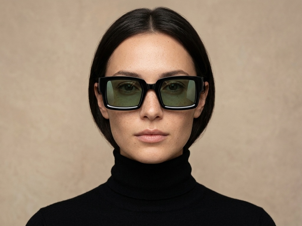 BS2607-0619_Black_Rectangular_Acetate_sunglasses-tryon_female