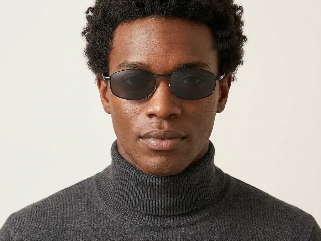 BS2607-0624_Black_Oval_Metal_Polarized Sunglasses-tryon_male