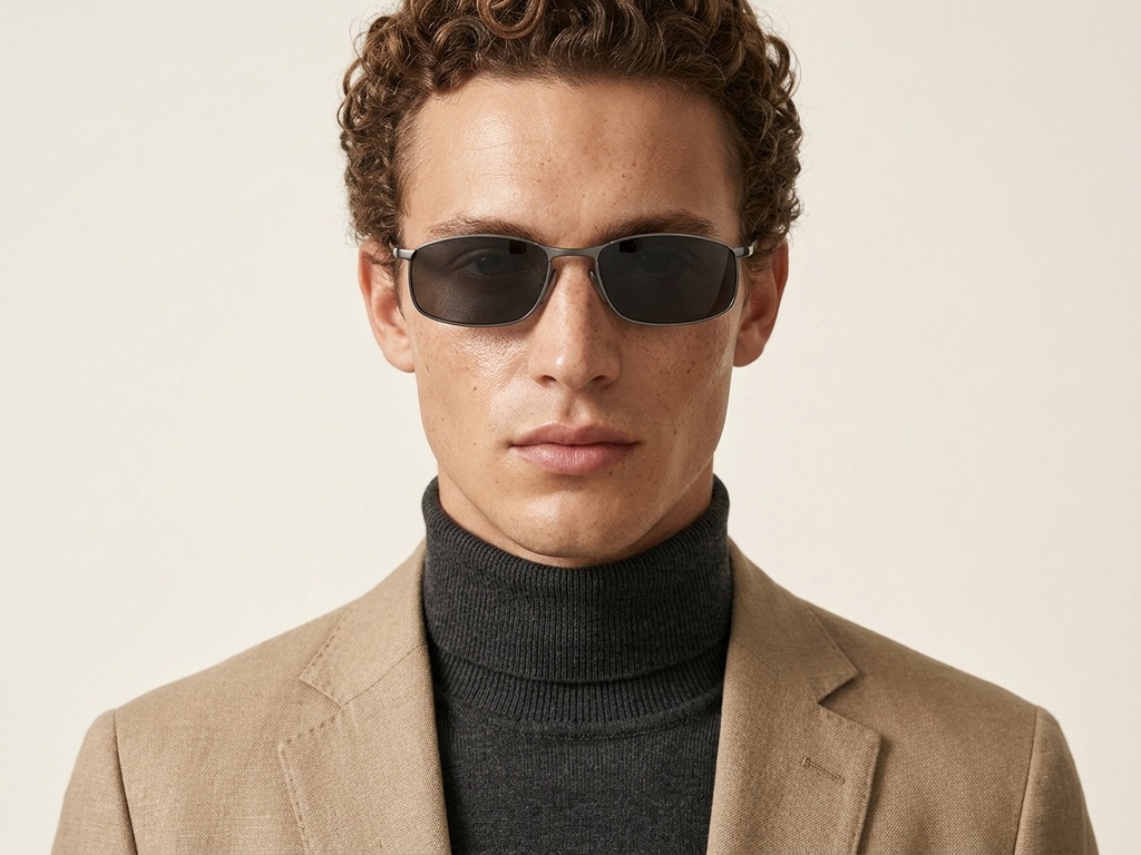 BS2607-0626_Grey_Oval_Metal_Polarized Sunglasses-tryon_male