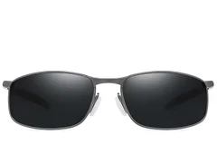 BS2607-0626_Grey_Oval_Metal_Polarized Sunglasses_front