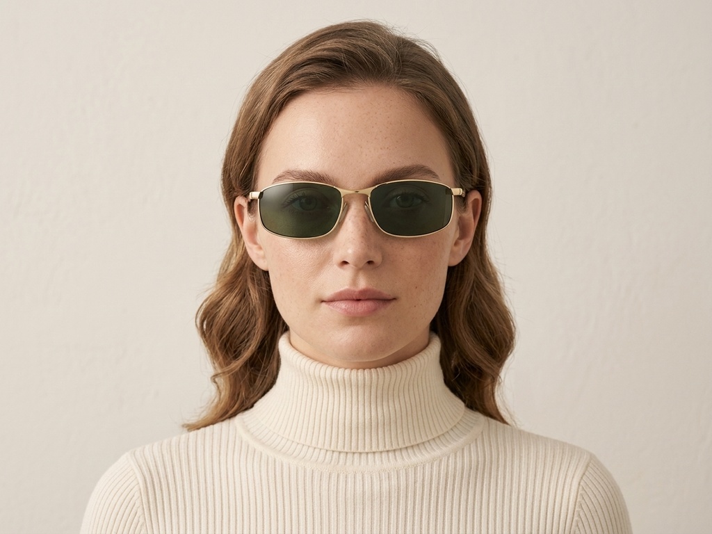 BS2607-0628_Golden_Oval_Metal_Polarized Sunglasses-tryon_female