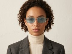 BS2607-0630_Silver_Oval_Metal_Polarized Sunglasses-tryon_female