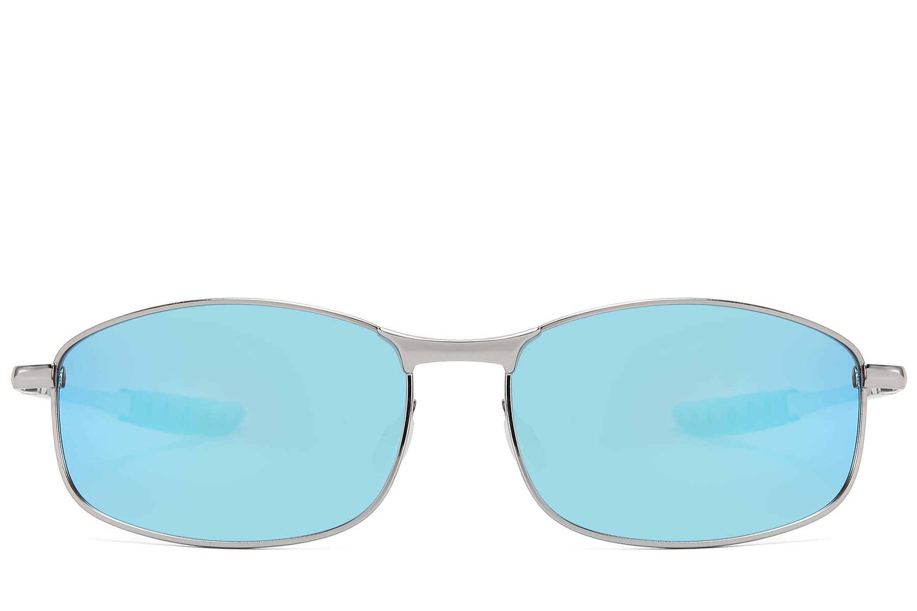 BS2607-0630_Silver_Oval_Metal_Polarized Sunglasses_front
