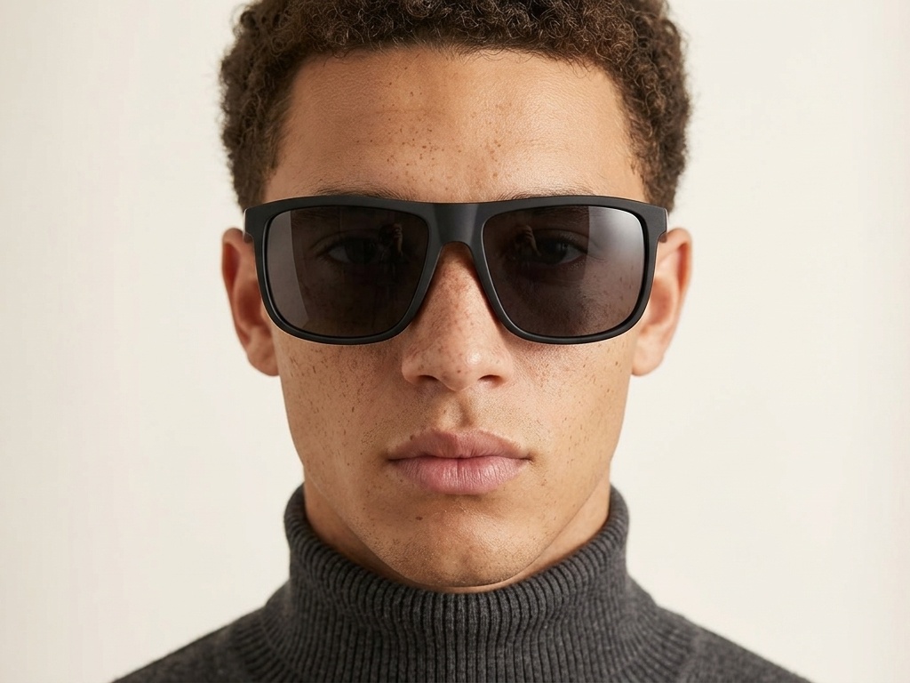 BS2607-0632_Black_Rectangular_Plastic_Polarized Sunglasses-tryon_male