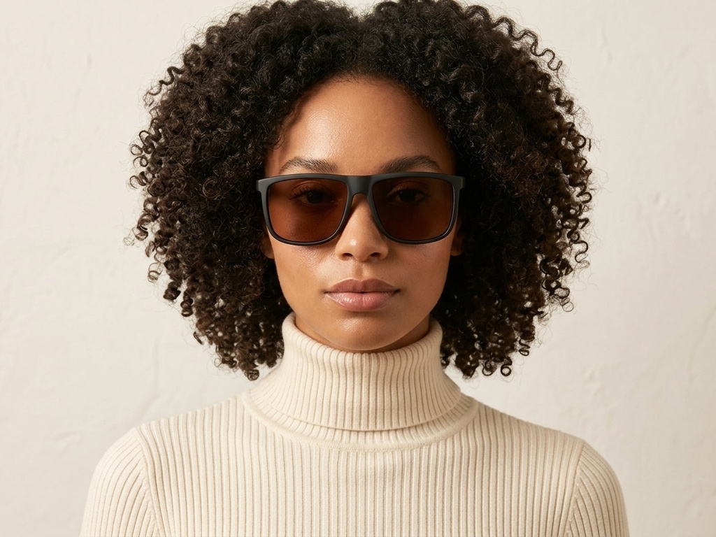 BS2607-0633_Black_Rectangular_Plastic_Polarized Sunglasses-tryon_female