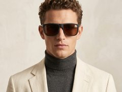 BS2607-0633_Black_Rectangular_Plastic_Polarized Sunglasses-tryon_male