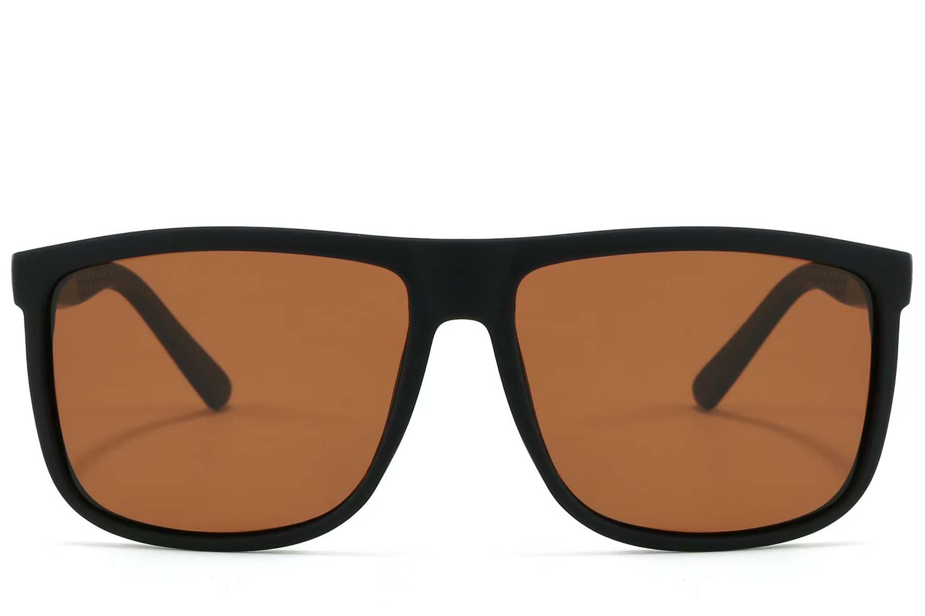 BS2607-0633_Black_Rectangular_Plastic_Polarized Sunglasses_front