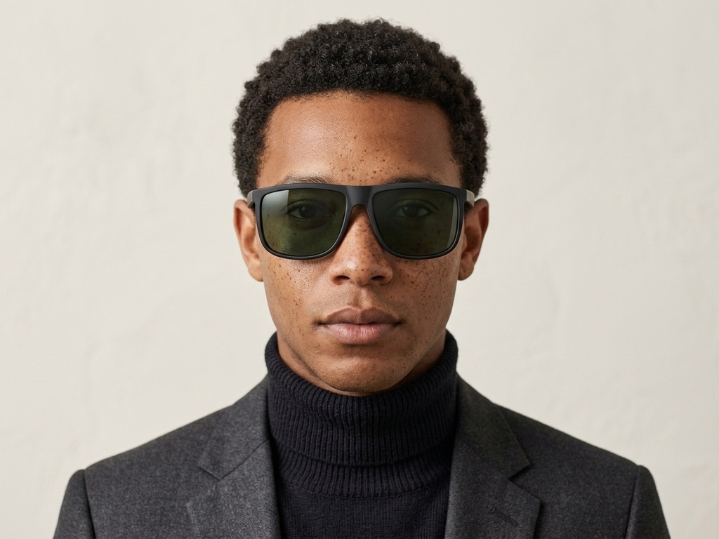 BS2607-0634_Black_Rectangular_Plastic_Polarized Sunglasses-tryon_male