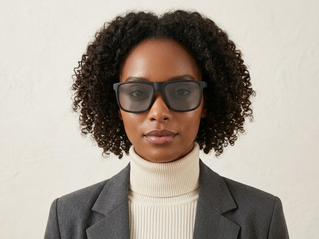 BS2607-0635_Black_Rectangular_Plastic_Polarized Photochromic Glasses-tryon_female