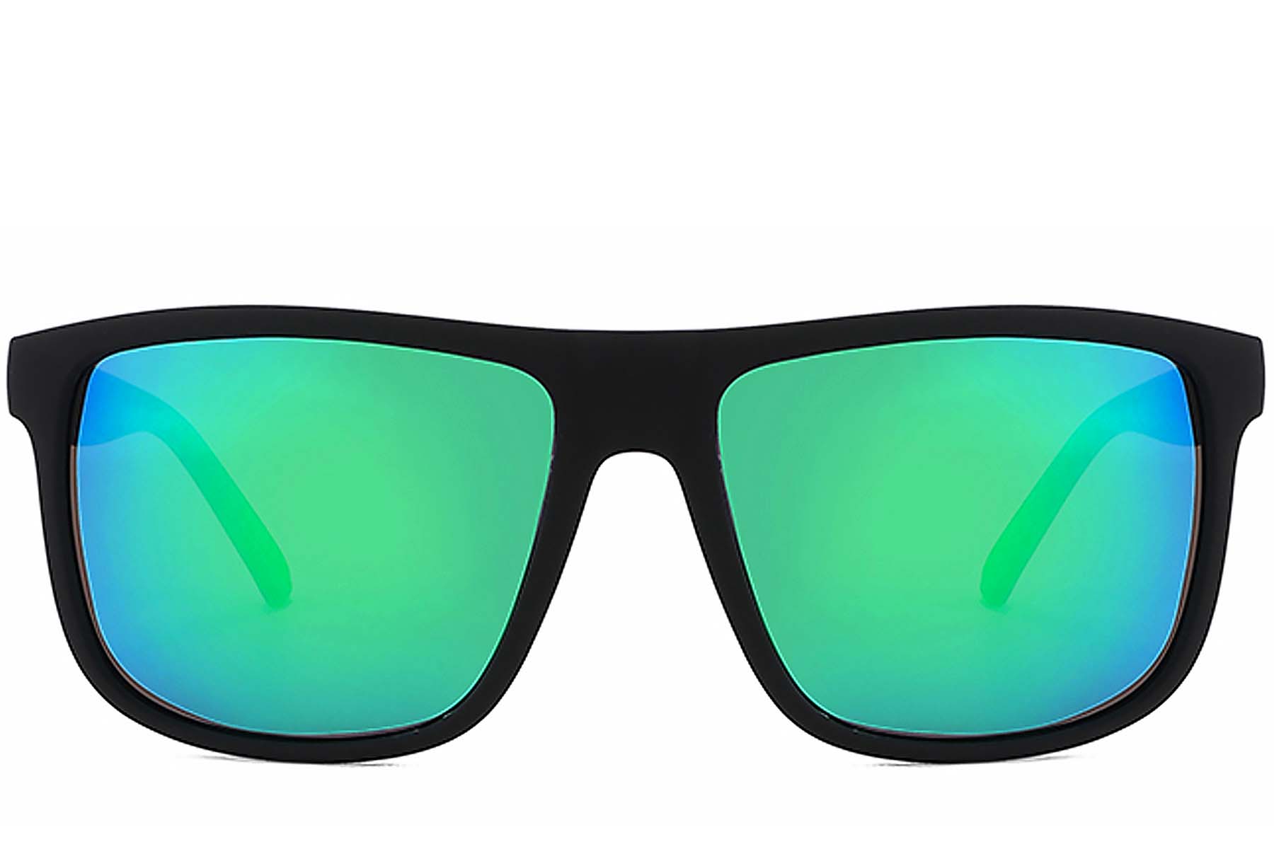 BS2607-0638_Black_Rectangular_Plastic_Polarized Photochromic Glasses_front
