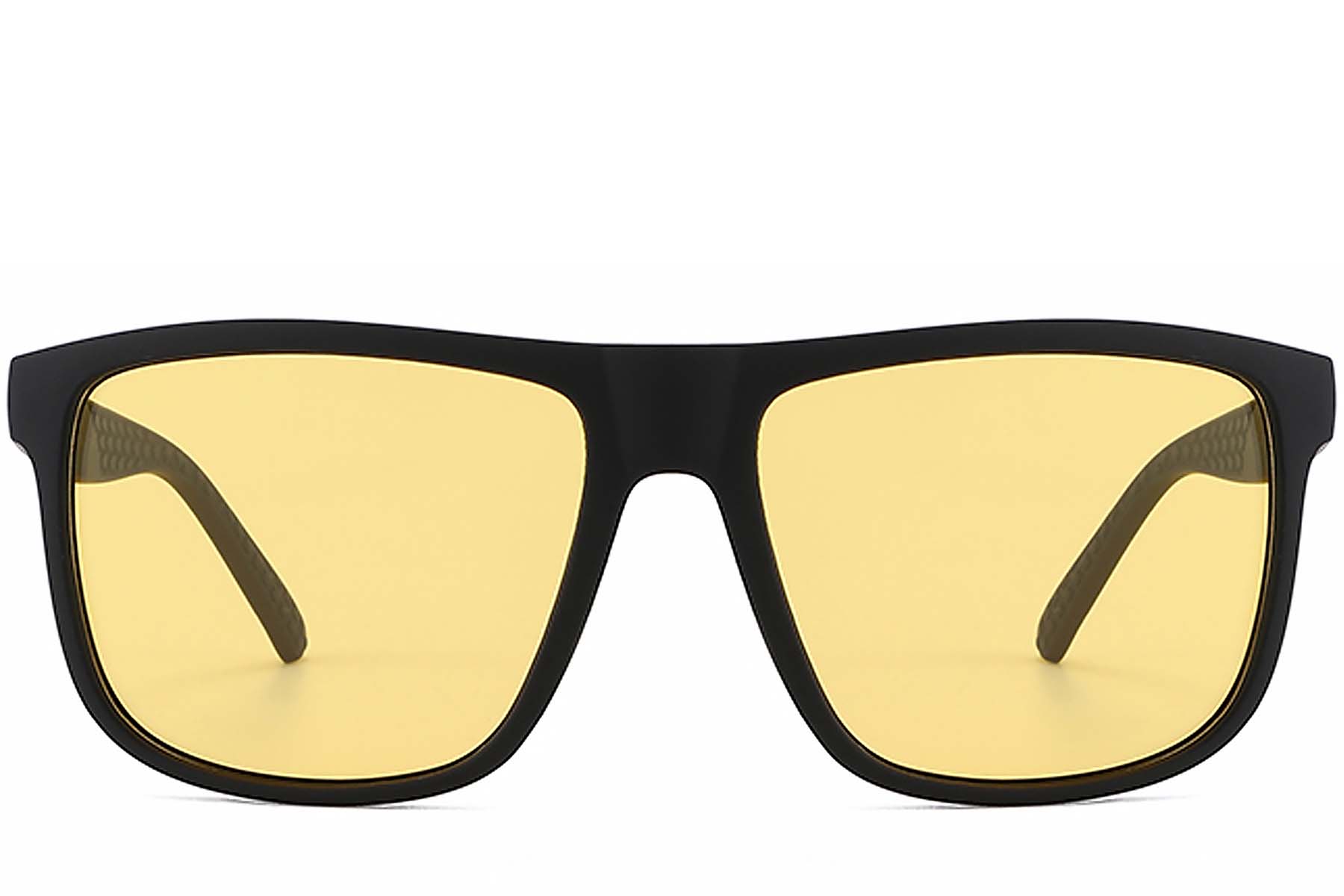 BS2607-0639_Black_Rectangular_Plastic_Polarized Photochromic Glasses_front