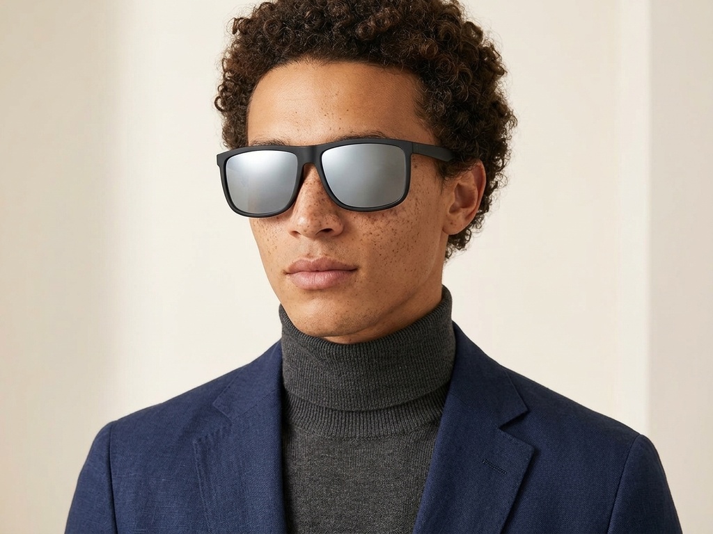 BS2607-0640_Black_Rectangular_Plastic_Polarized Photochromic Glasses-tryon_male