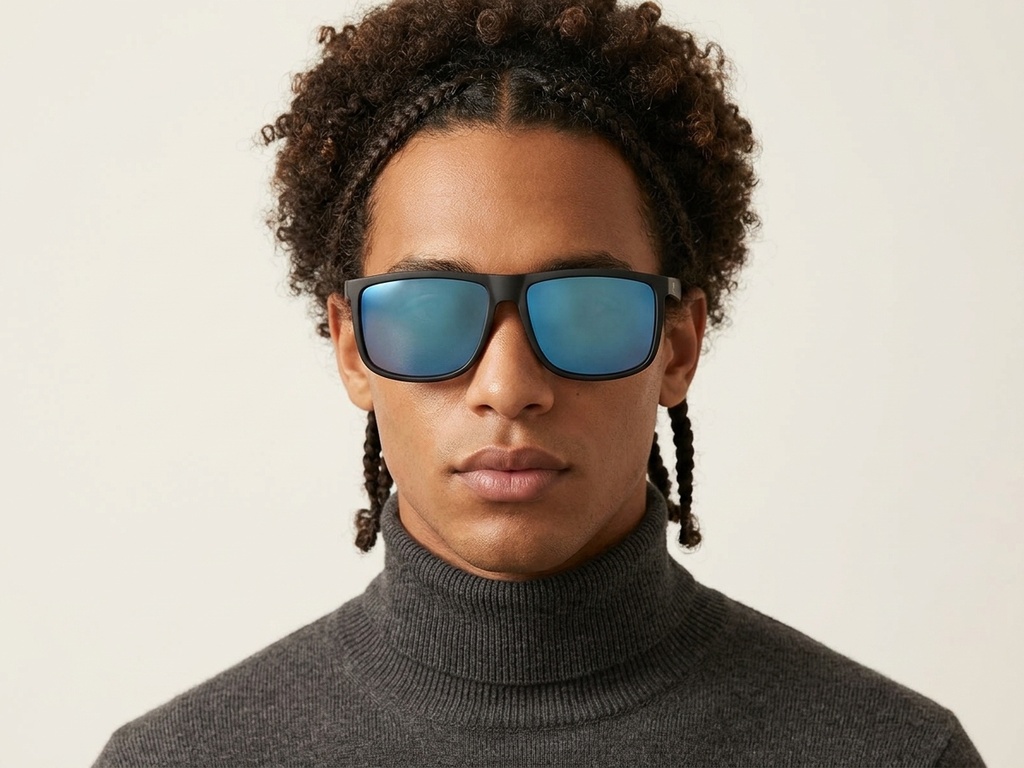 BS2607-0641_Black_Rectangular_Plastic_Polarized Photochromic Glasses-tryon_male