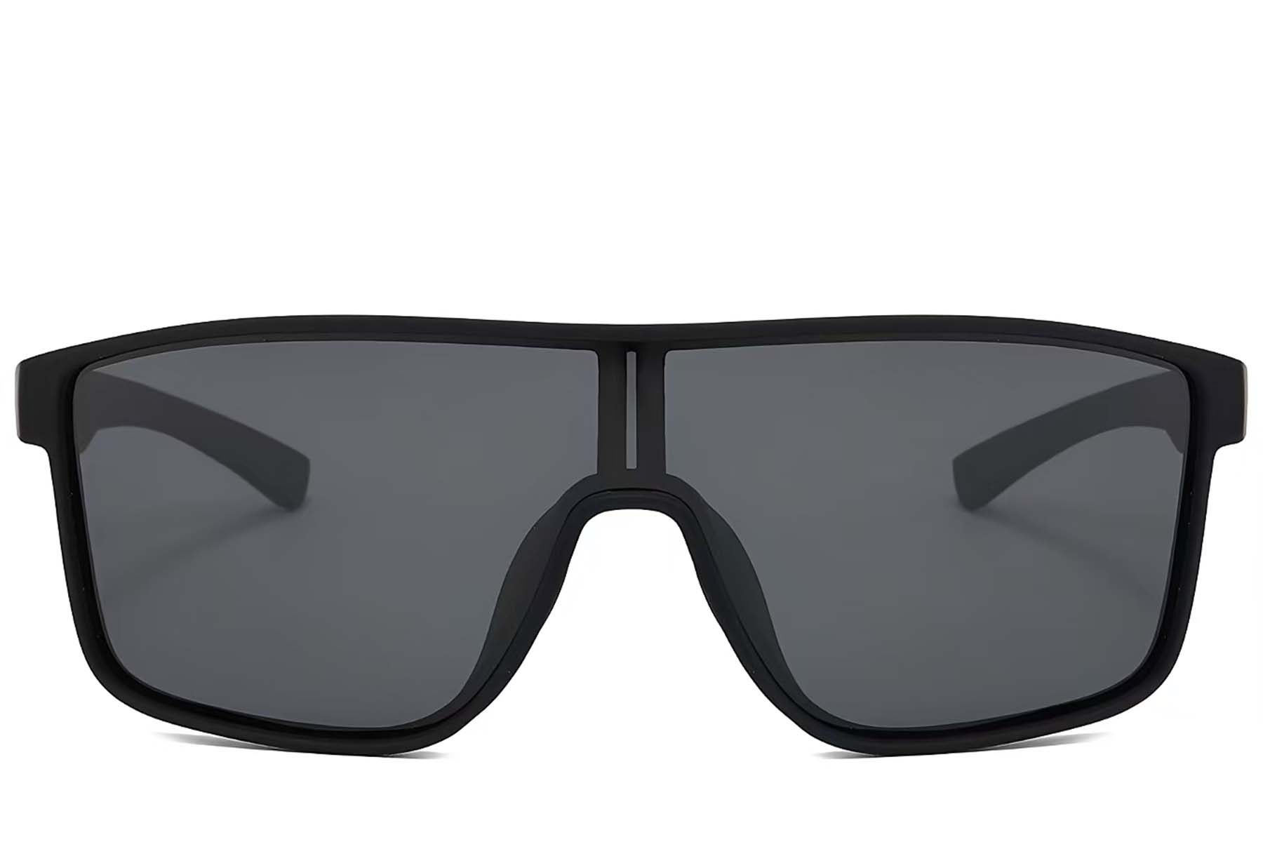 BS2607-0647_Black_Aviator_Plastic_Polarized Photochromic Glasses_front