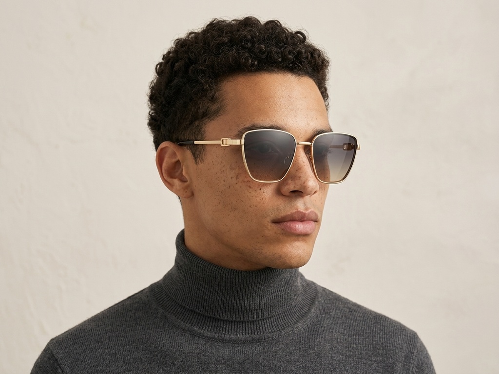 BS2607-0664_Golden_Rectangular_Metal_Sunglasses-tryon_male
