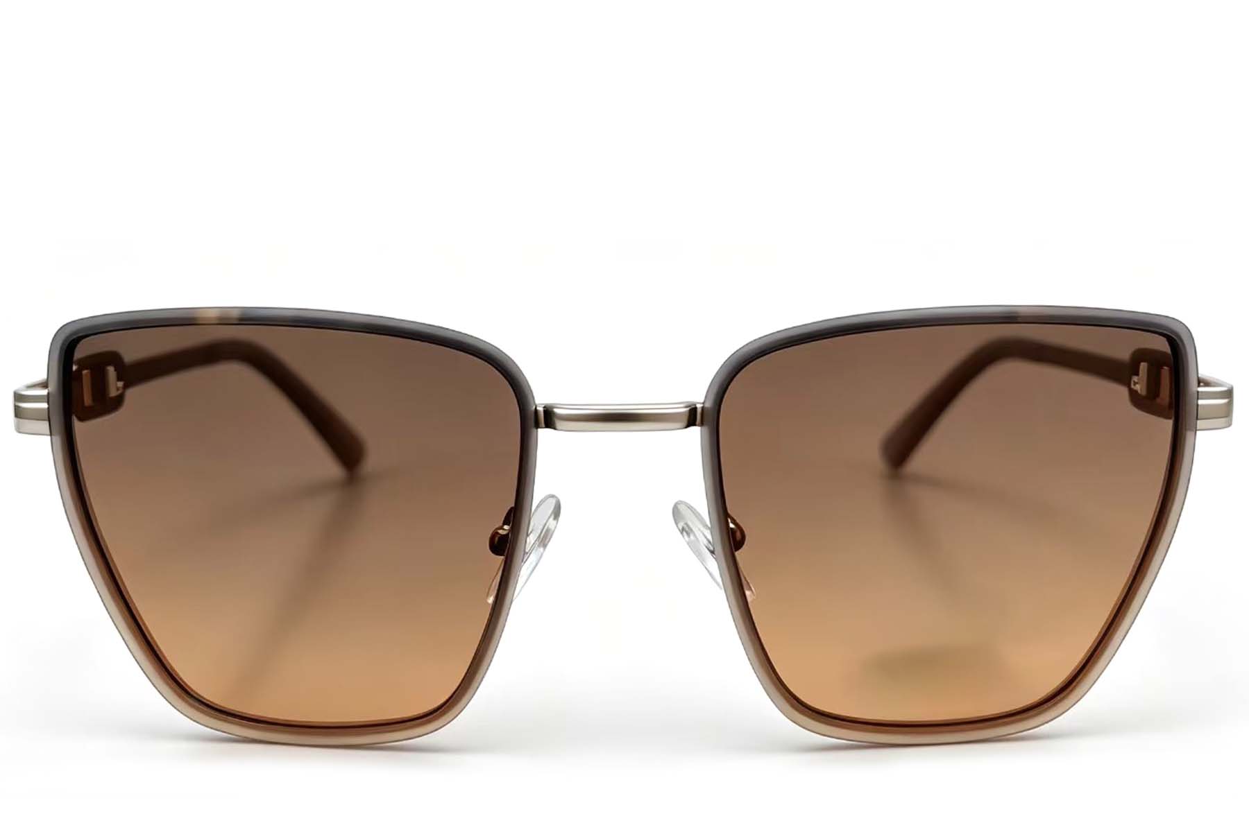 BS2607-0665_Silver_Rectangular_Metal_Sunglasses_front