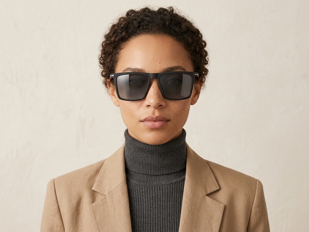 BS2607-0681_Black_Rectangular_TR90_Polarized Sunglasses-tryon_female