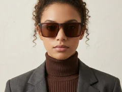 BS2607-0682_Brown_Rectangular_TR90_Polarized Sunglasses-tryon_female