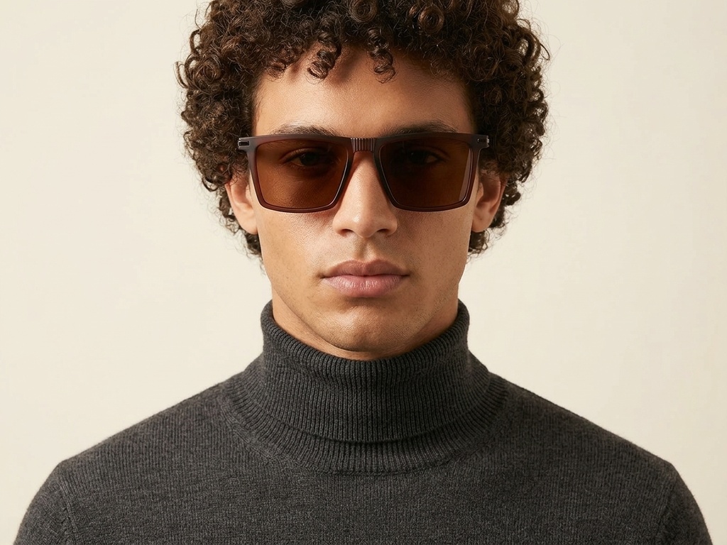 BS2607-0682_Brown_Rectangular_TR90_Polarized Sunglasses-tryon_male
