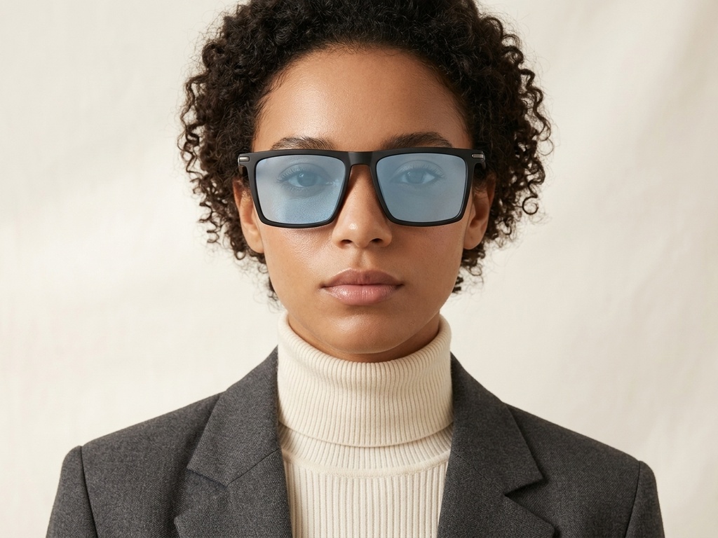 BS2607-0683_Black_Rectangular_TR90_Polarized Sunglasses-tryon_female