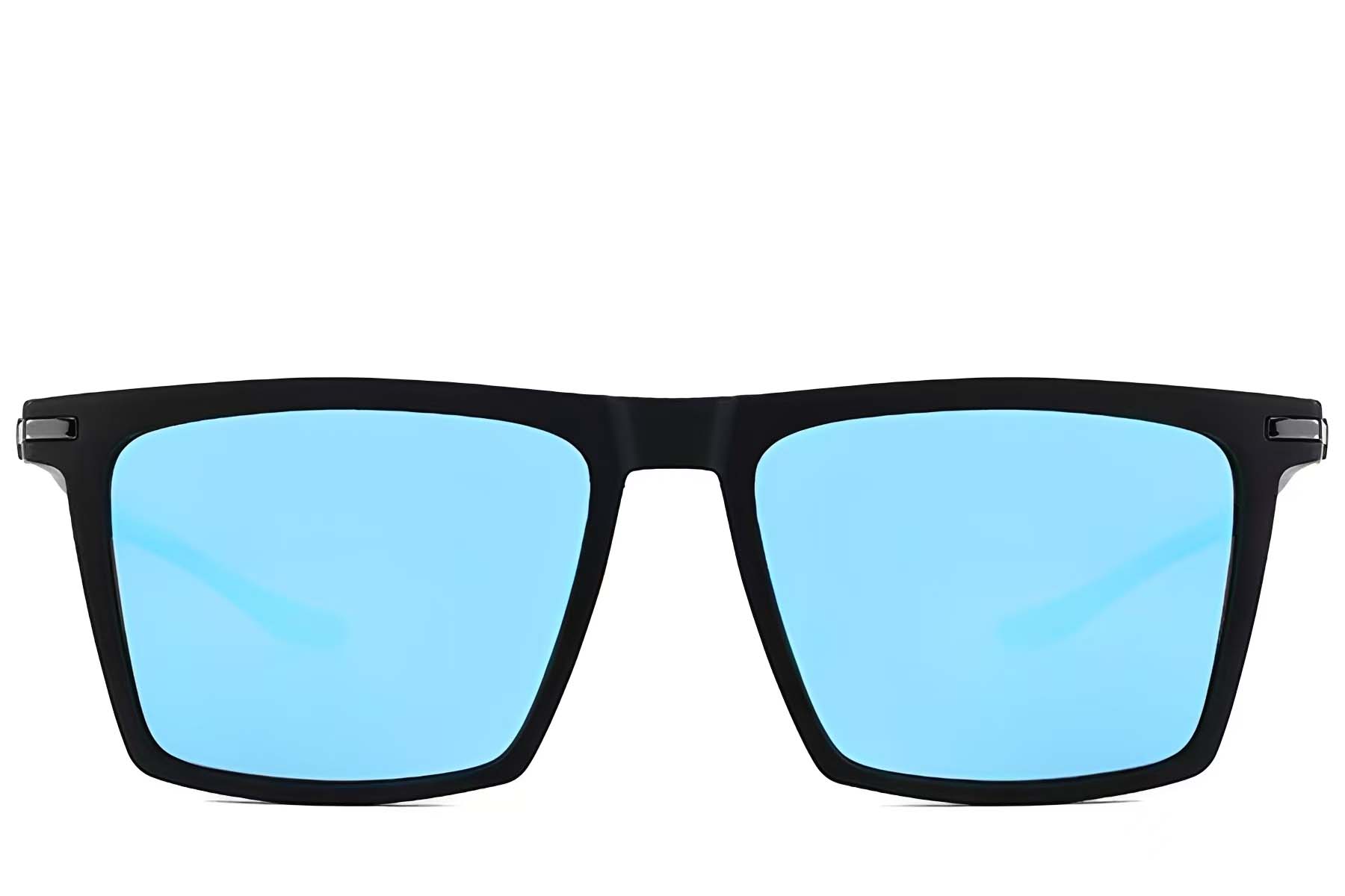 BS2607-0683_Black_Rectangular_TR90_Polarized Sunglasses_front