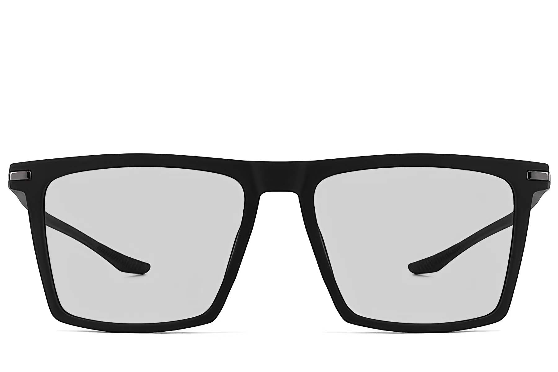 BS2607-0686_Black_Rectangular_TR90_Polarized Photochromic Glasses_front