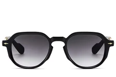 BS2607-0687_Black_Oval_Plastic_Sunglasses_front