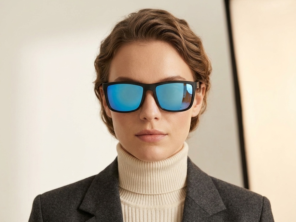 BS2607-0691_Black_Rectangular_Plastic_Polarized Sunglasses-tryon_female