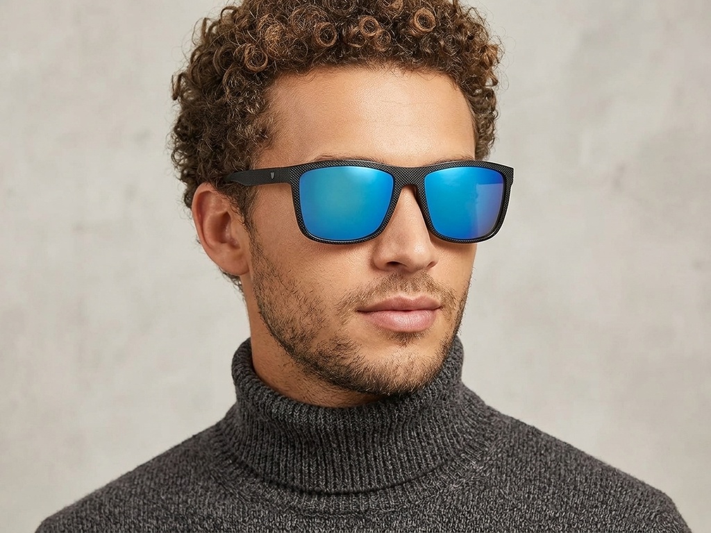 BS2607-0691_Black_Rectangular_Plastic_Polarized Sunglasses-tryon_male
