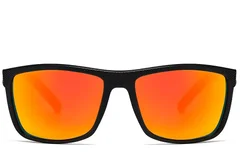 BS2607-0692_Black_Rectangular_Plastic_Polarized Sunglasses_front