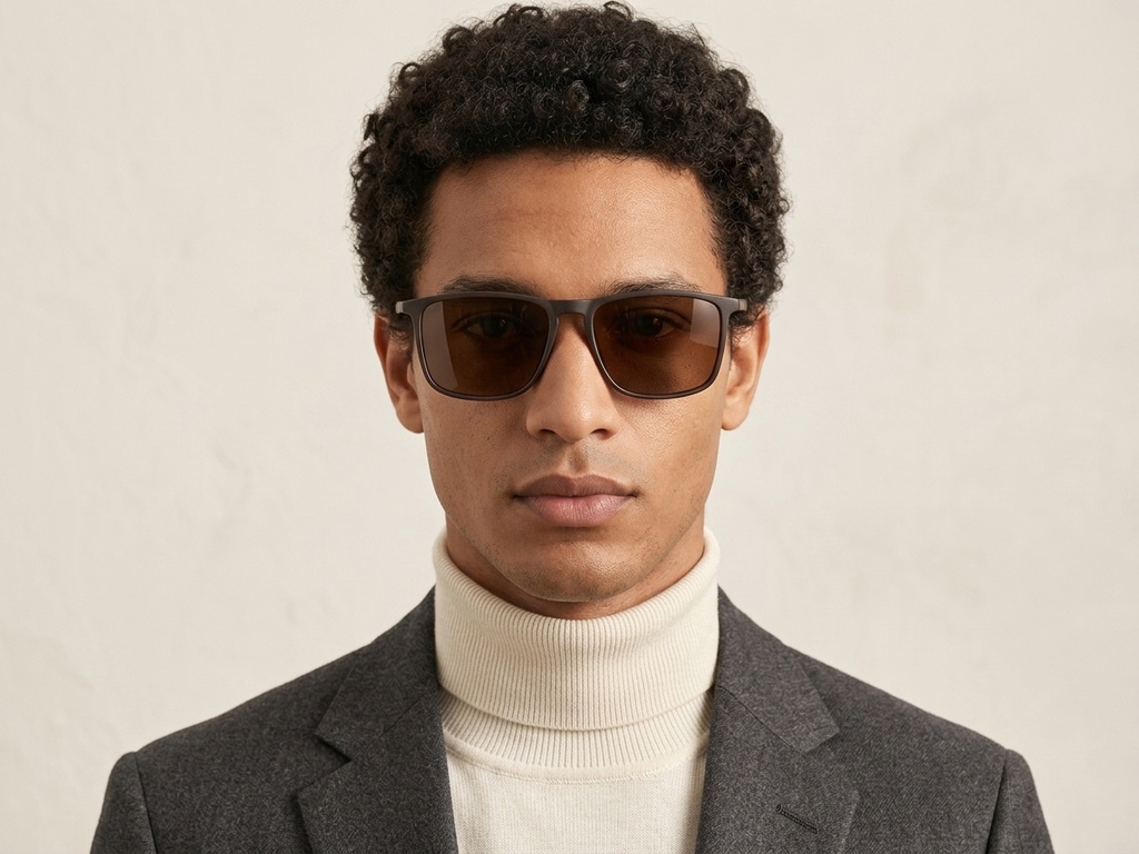 BS2607-0694_Brown_Rectangular_Plastic_Polarized Sunglasses-tryon_male