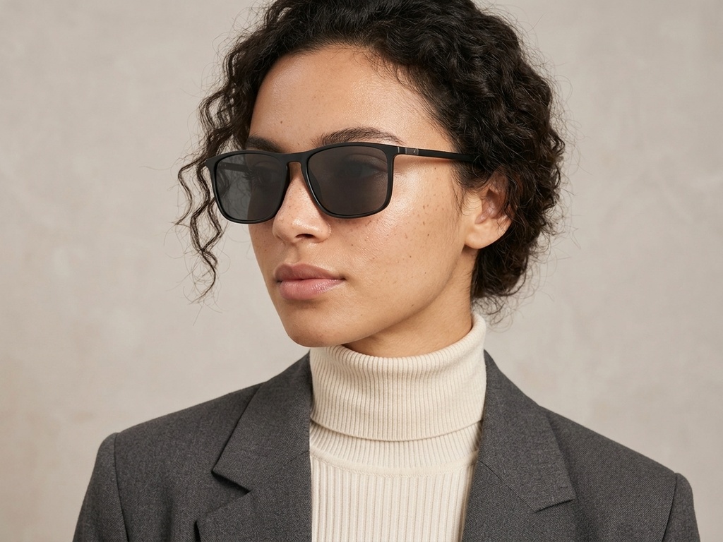 BS2607-0695_Black_Rectangular_Plastic_Polarized Sunglasses-tryon_female