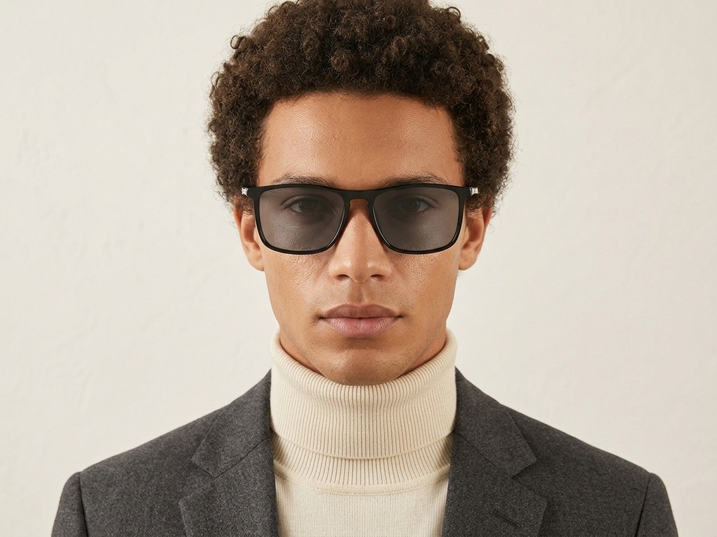 BS2607-0697_Black_Rectangular_Plastic_Polarized Sunglasses-tryon_male