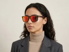 BS2607-0700_Black_Rectangular_Plastic_Polarized Sunglasses-tryon_female