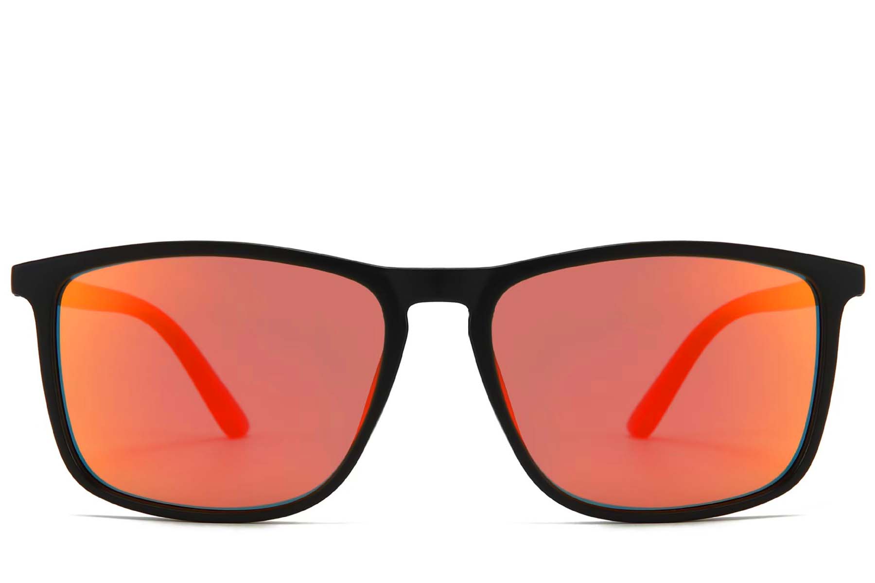 BS2607-0700_Black_Rectangular_Plastic_Polarized Sunglasses_front